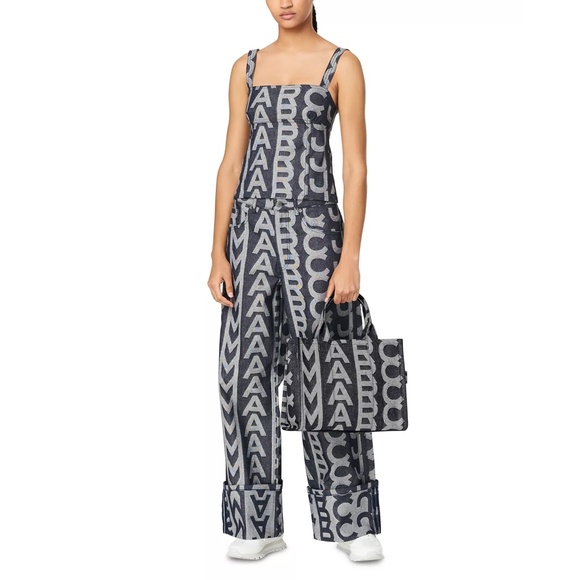 MARC JACOBS The Monogram Medium Denim Tote - Grey/Blue Wash - Picture 6 of 10